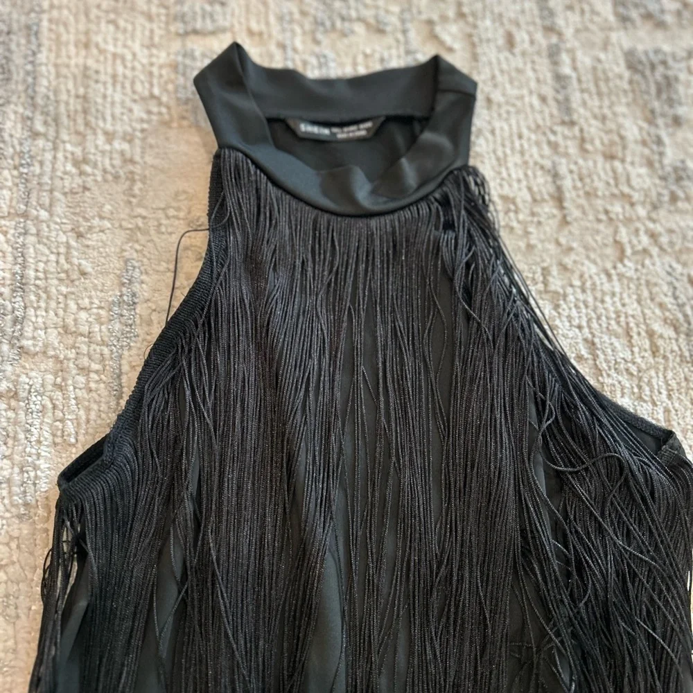 Black Fringe Bodysuit - Picture 2 of 2